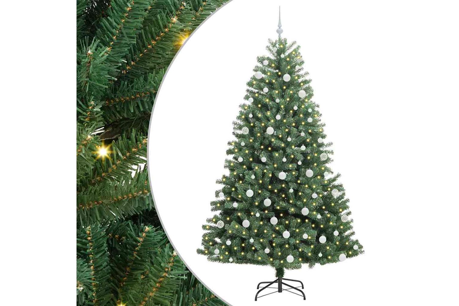 Vidaxl Artificial Hinged Christmas Tree Green 210 Cm Pvc And Metal