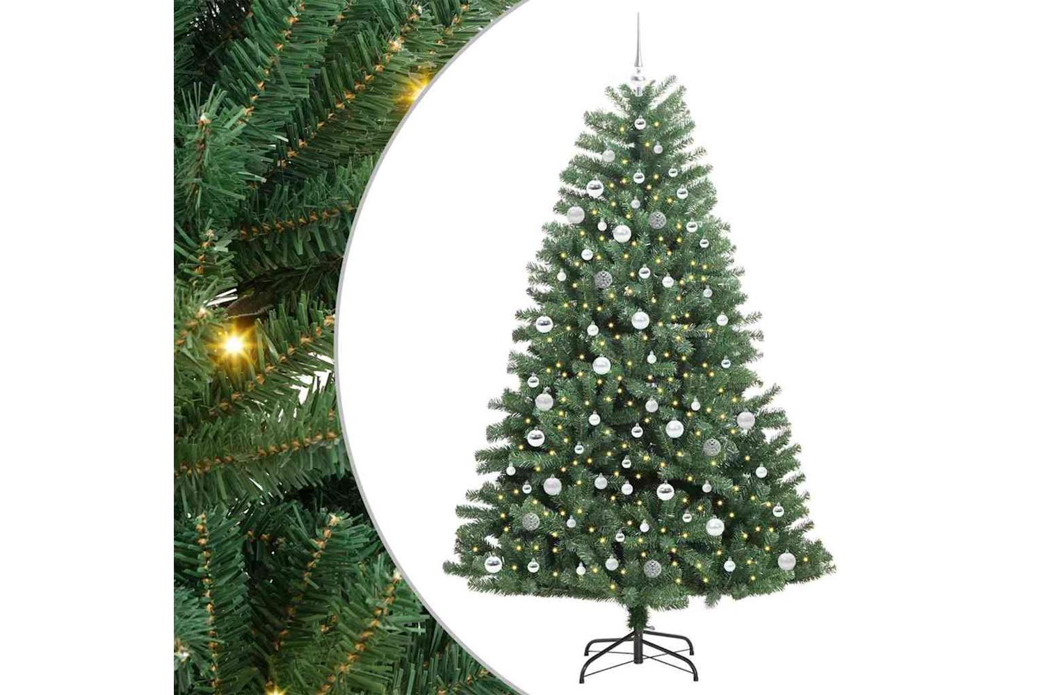 Vidaxl Artificial Hinged Christmas Tree Green 210 Cm Pvc And Metal