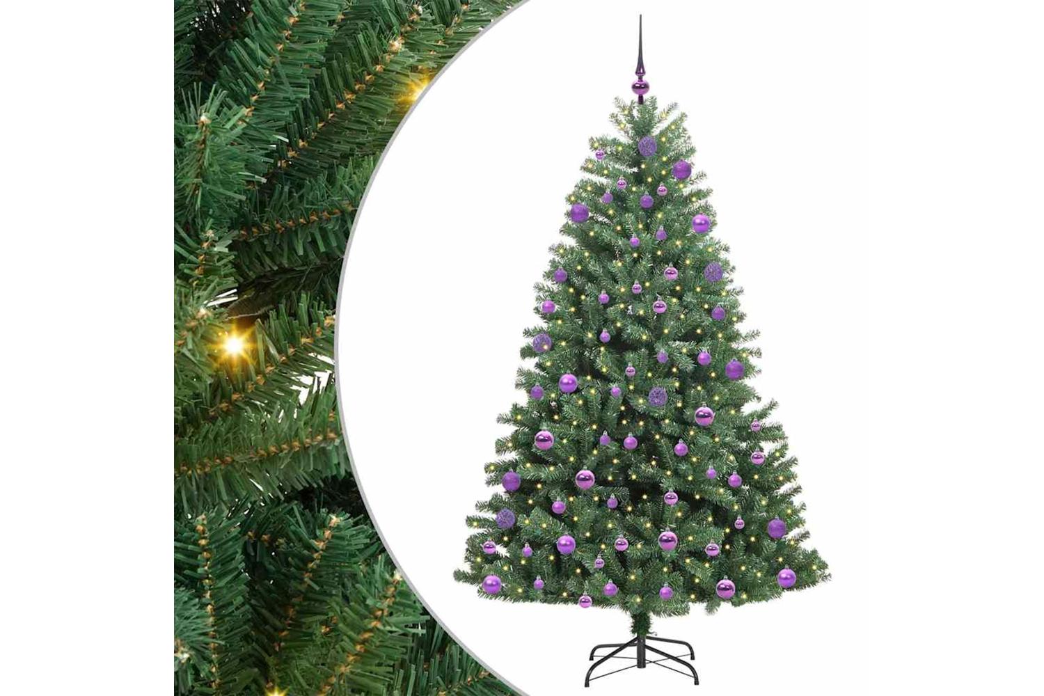 Vidaxl Artificial Hinged Christmas Tree Green 210 Cm Pvc And Metal