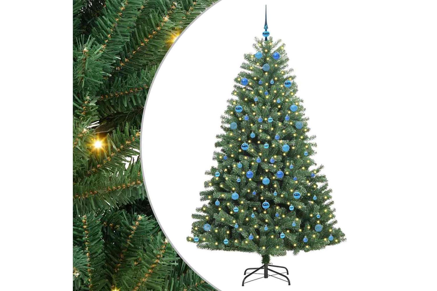 Vidaxl Artificial Hinged Christmas Tree Green 210 Cm Pvc And Metal