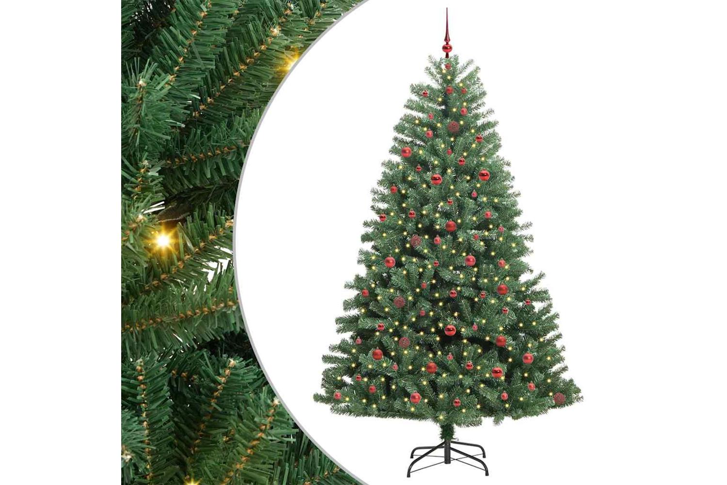Vidaxl Artificial Hinged Christmas Tree Green 240 Cm Pvc And Metal