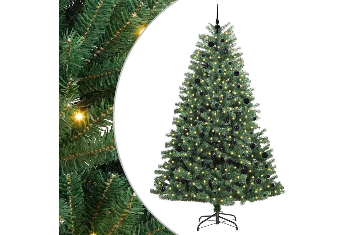 Vidaxl Artificial Hinged Christmas Tree Green 240 Cm Pvc And Metal