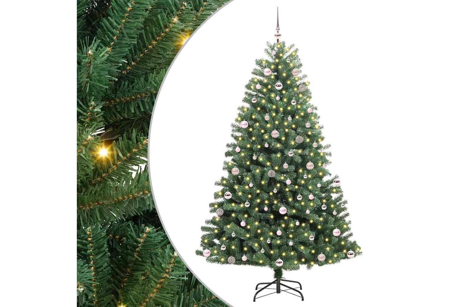 Vidaxl Artificial Hinged Christmas Tree Green 240 Cm Pvc And Metal