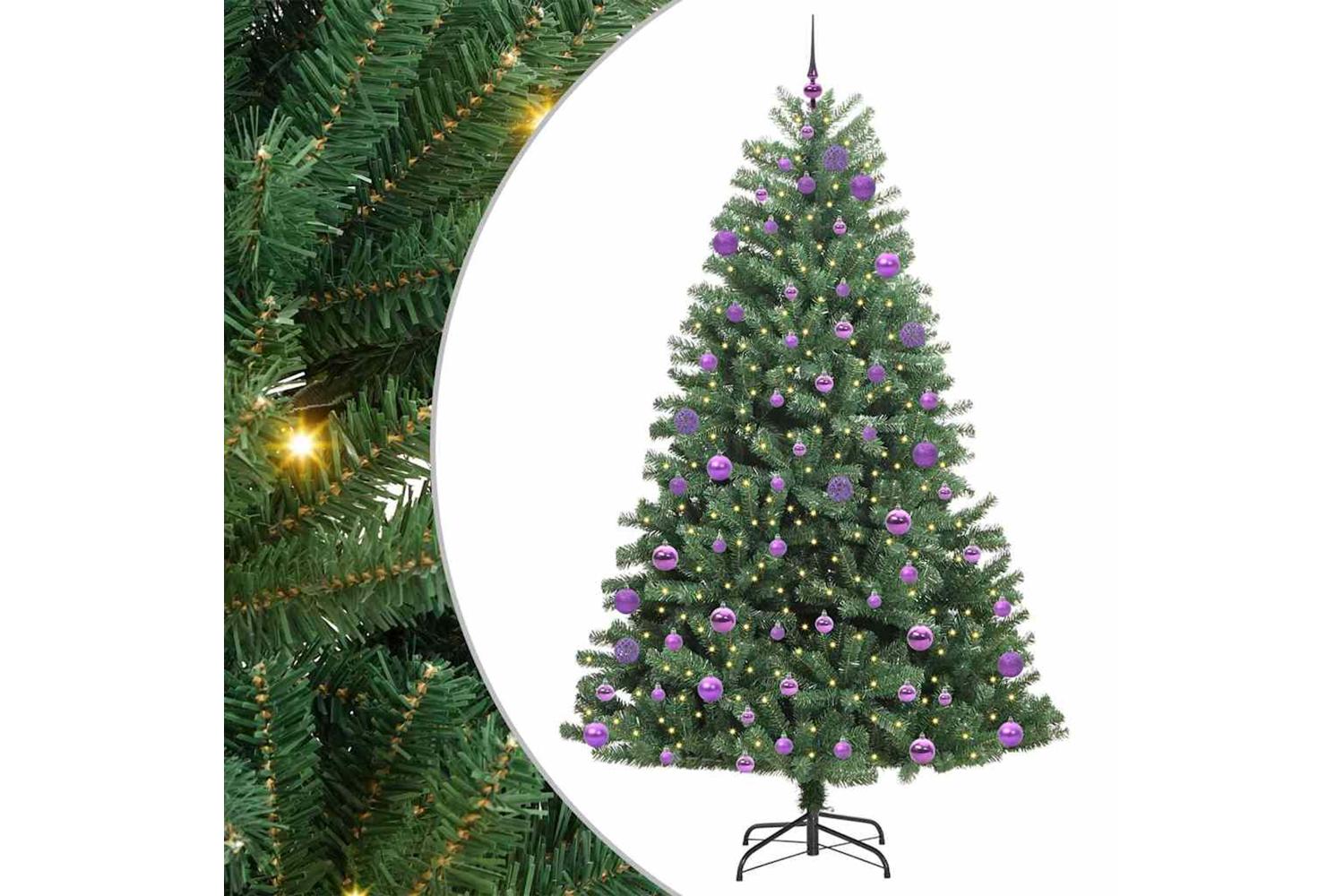 Vidaxl Artificial Hinged Christmas Tree Green 240 Cm Pvc And Metal