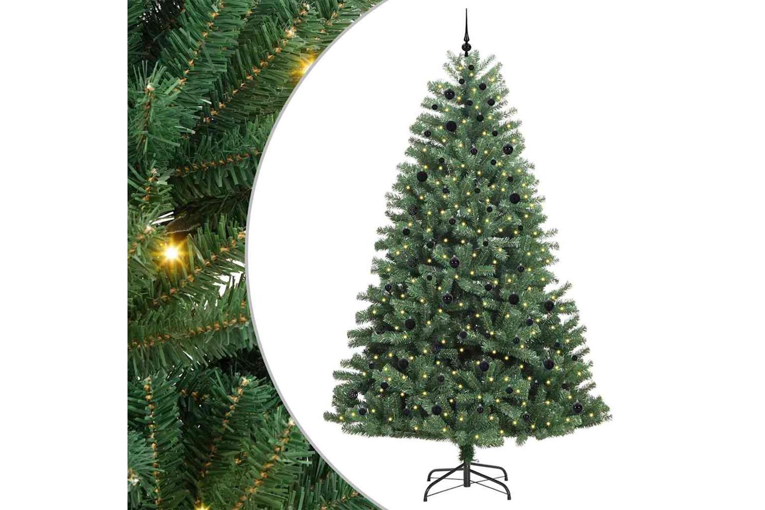 Vidaxl Artificial Hinged Christmas Tree Green 270 Cm Pvc And Metal
