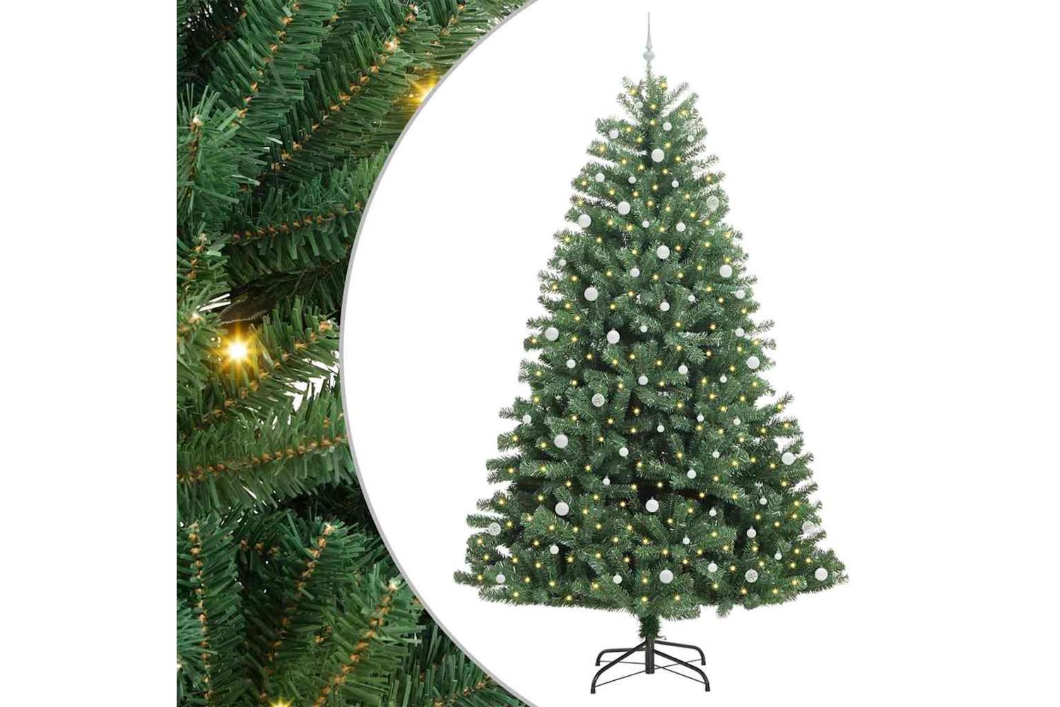 Vidaxl Artificial Hinged Christmas Tree Green 270 Cm Pvc And Metal