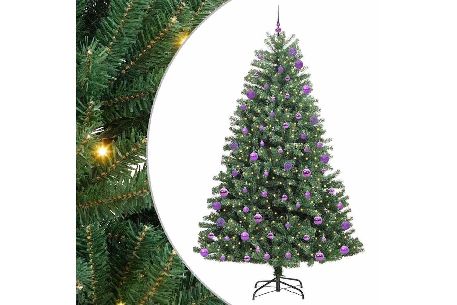 Vidaxl Artificial Hinged Christmas Tree Green 270 Cm Pvc And Metal