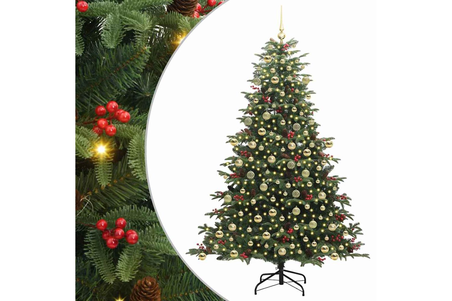 Vidaxl Artificial Christmas Tree With 300 Leds With Stand Green 210 Cm