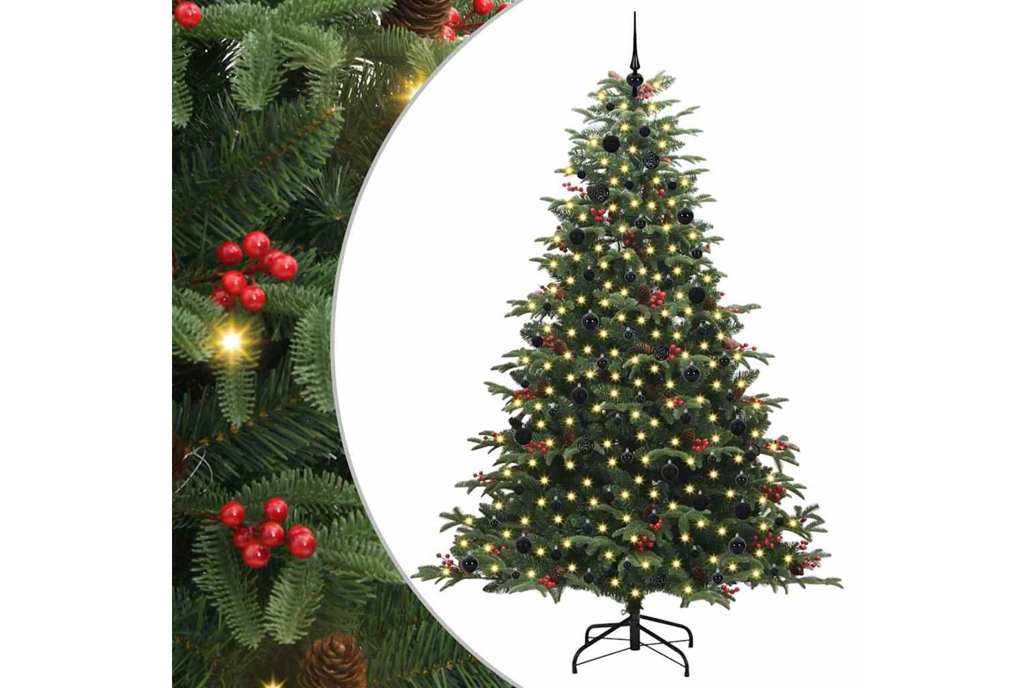 Vidaxl Artificial Christmas Tree With 300 Leds With Stand Green 240 Cm