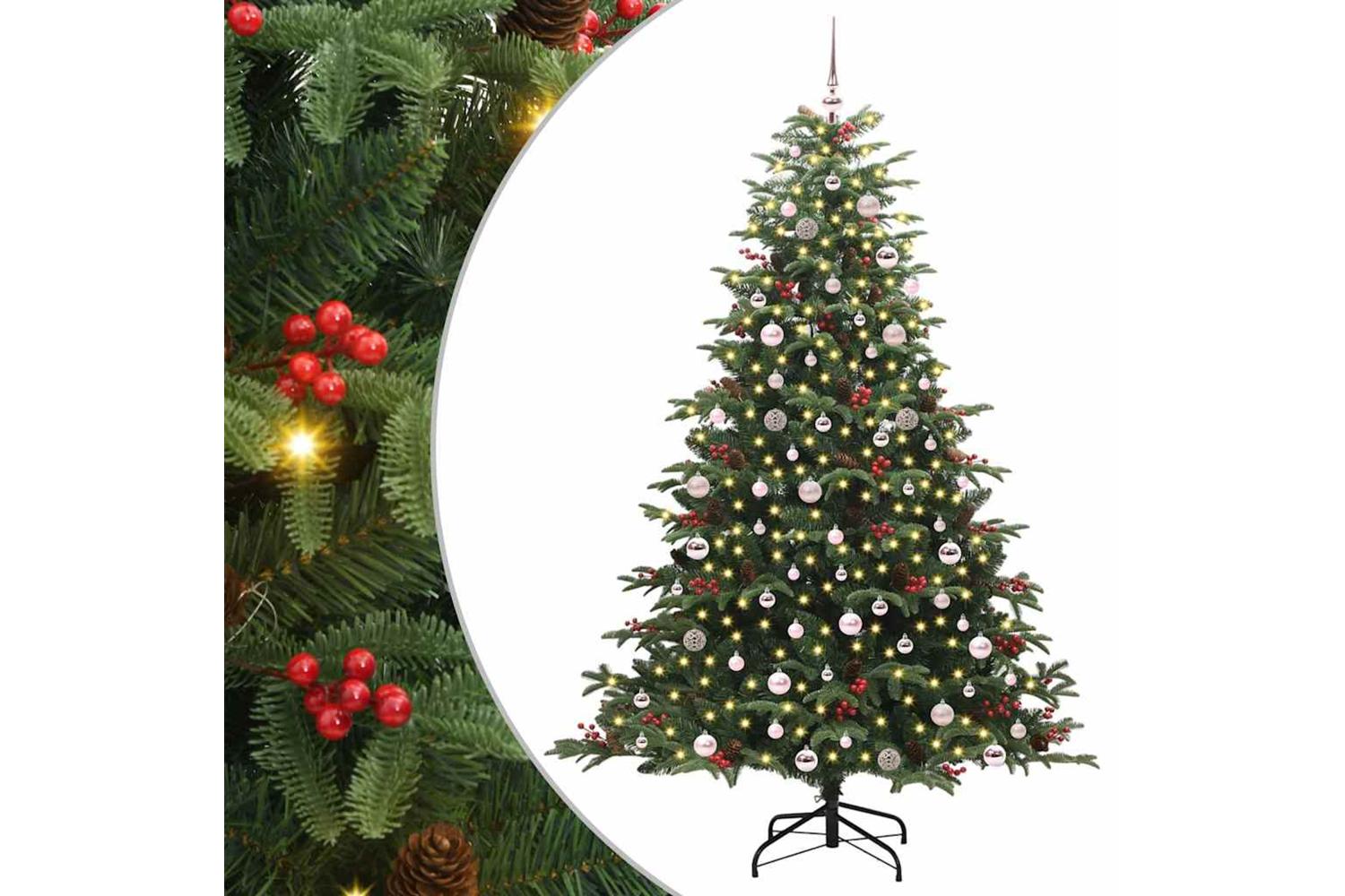 Vidaxl Artificial Christmas Tree With 300 Leds With Stand Green 240 Cm