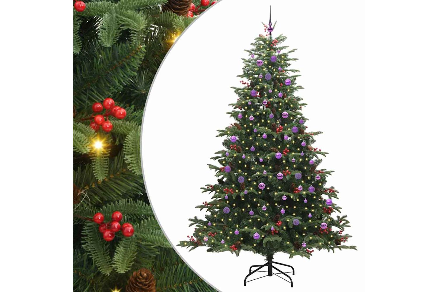 Vidaxl Artificial Christmas Tree With 300 Leds With Stand Green 240 Cm