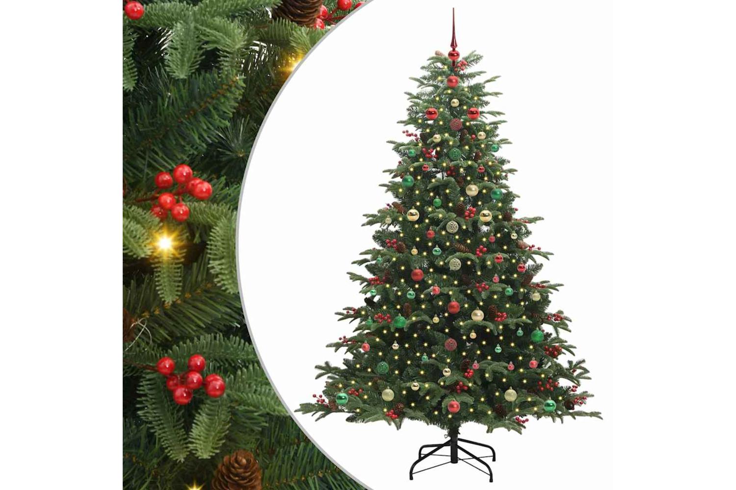 Vidaxl Artificial Christmas Tree With 300 Leds With Stand Green 240 Cm