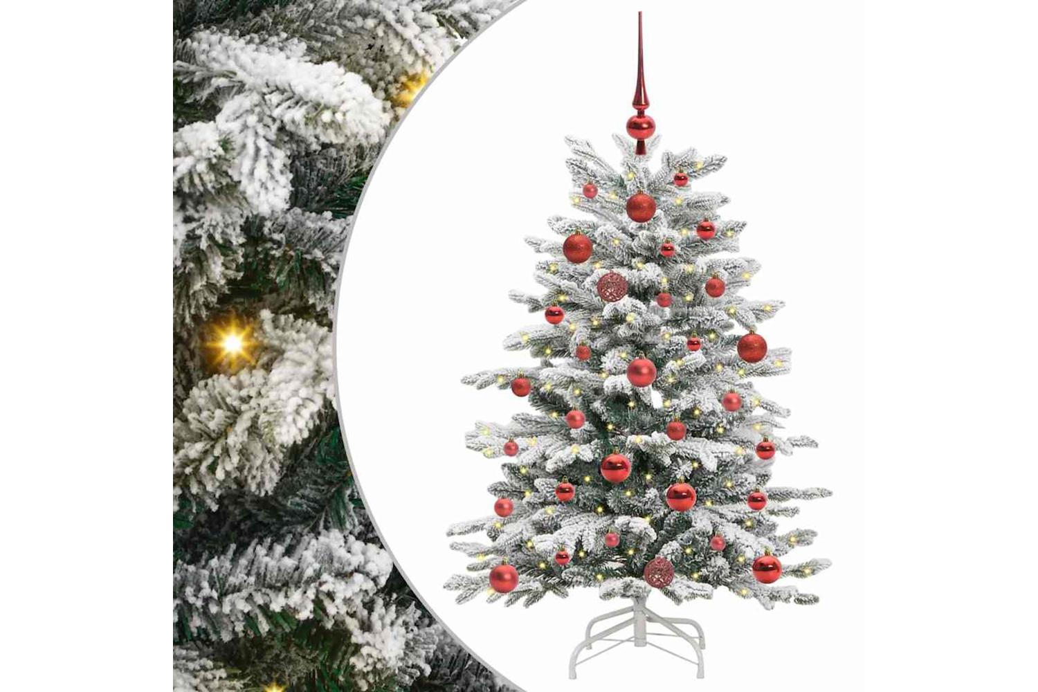 Vidaxl Artificial Hinged Christmas Tree White 120 Cm Pe And Pvc