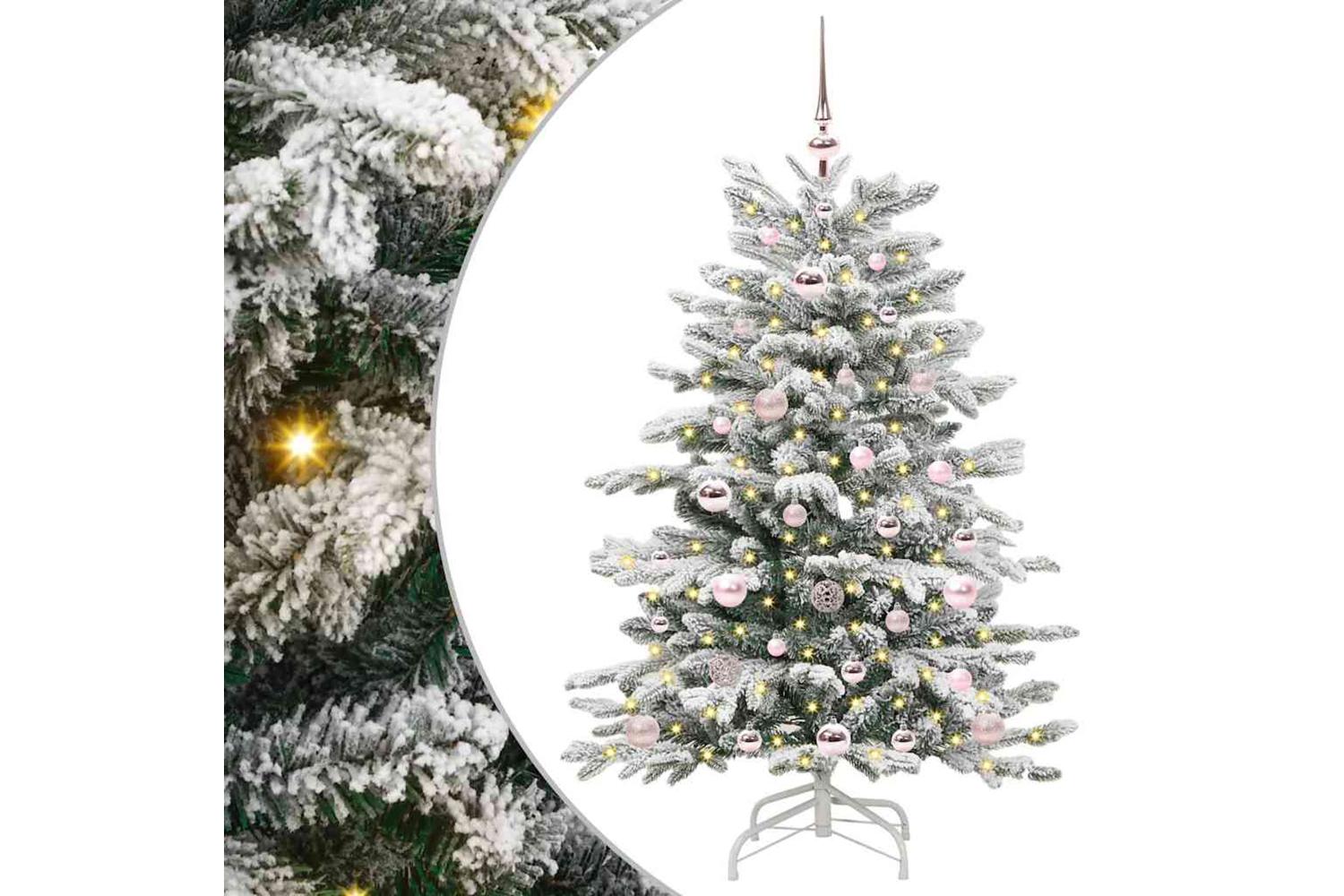 Vidaxl Artificial Hinged Christmas Tree White 120 Cm Pe And Pvc