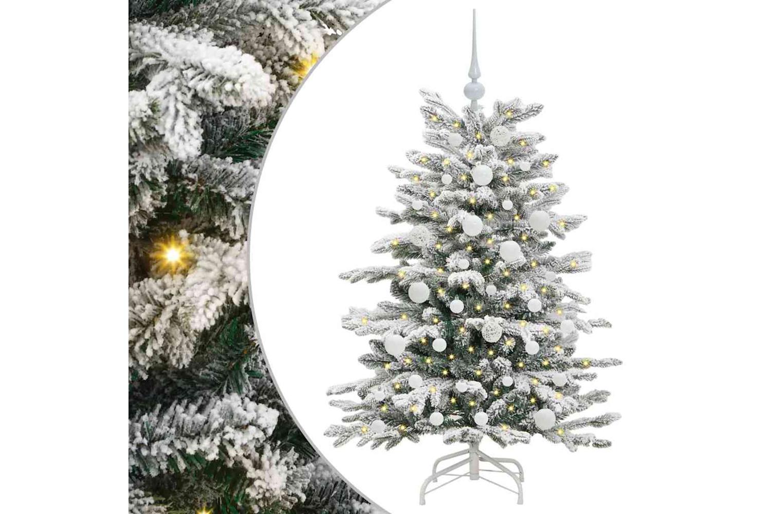 Vidaxl Artificial Hinged Christmas Tree White 120 Cm Pe And Pvc