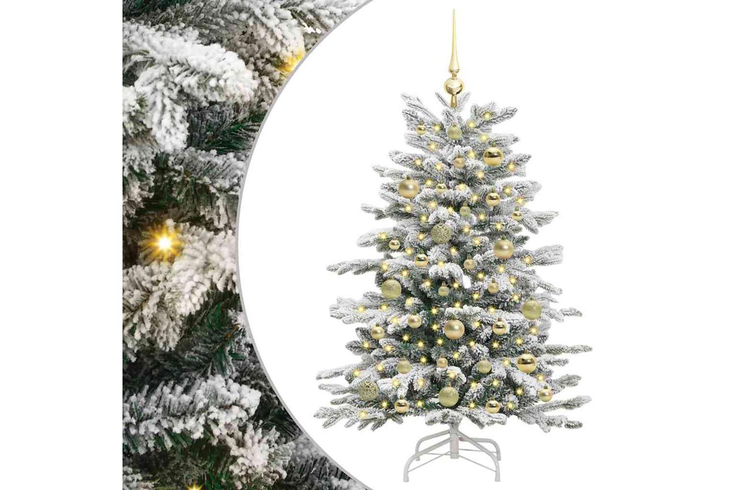 Vidaxl Artificial Hinged Christmas Tree White 120 Cm Pe And Pvc
