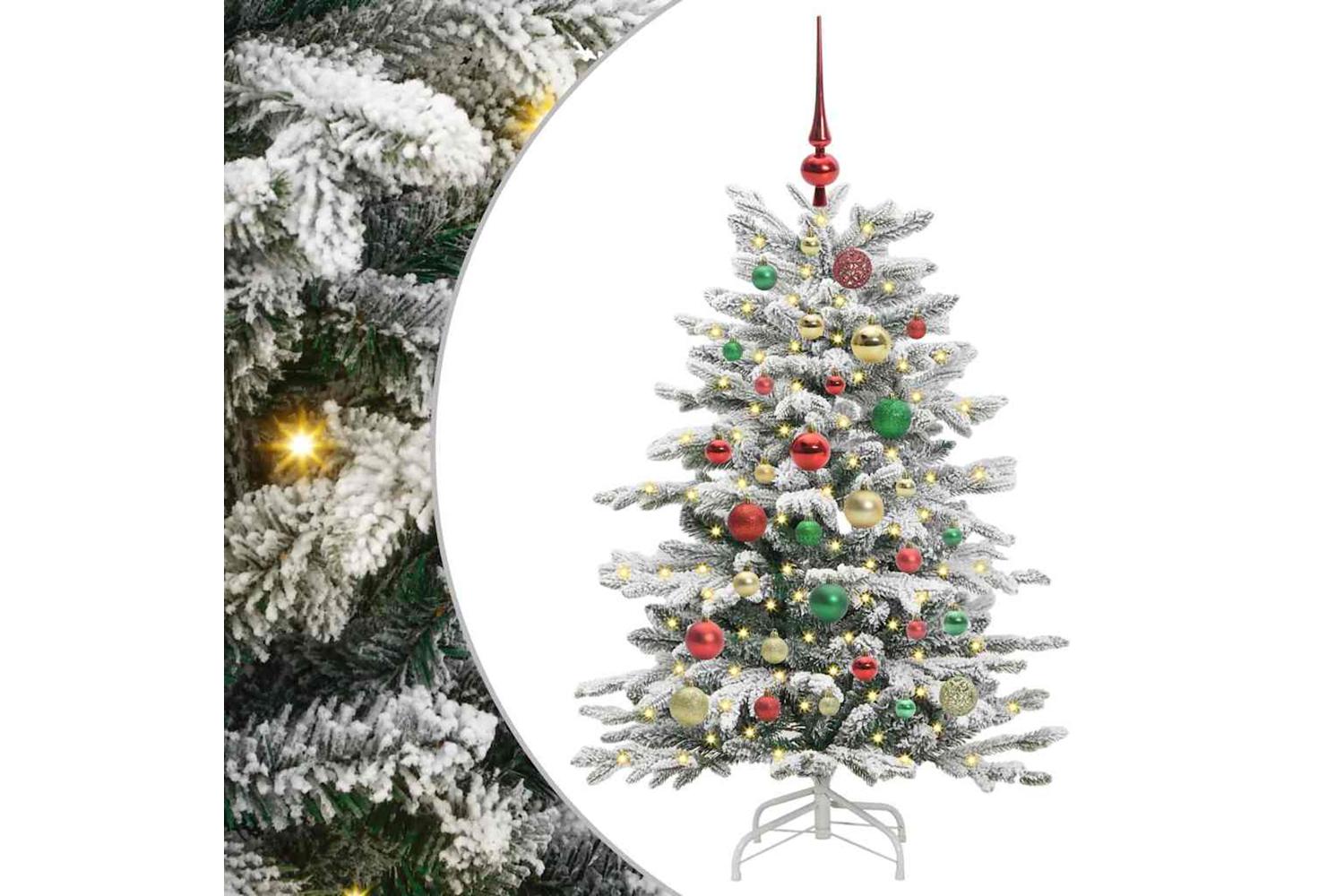Vidaxl Artificial Hinged Christmas Tree White 120 Cm Pe And Pvc