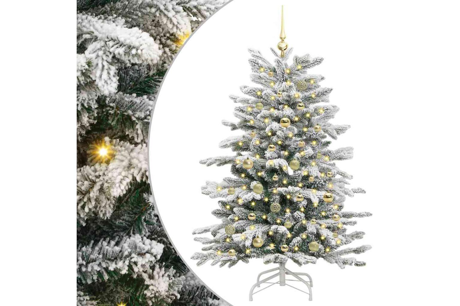 Vidaxl Artificial Hinged Christmas Tree White 150 Cm Pe And Pvc