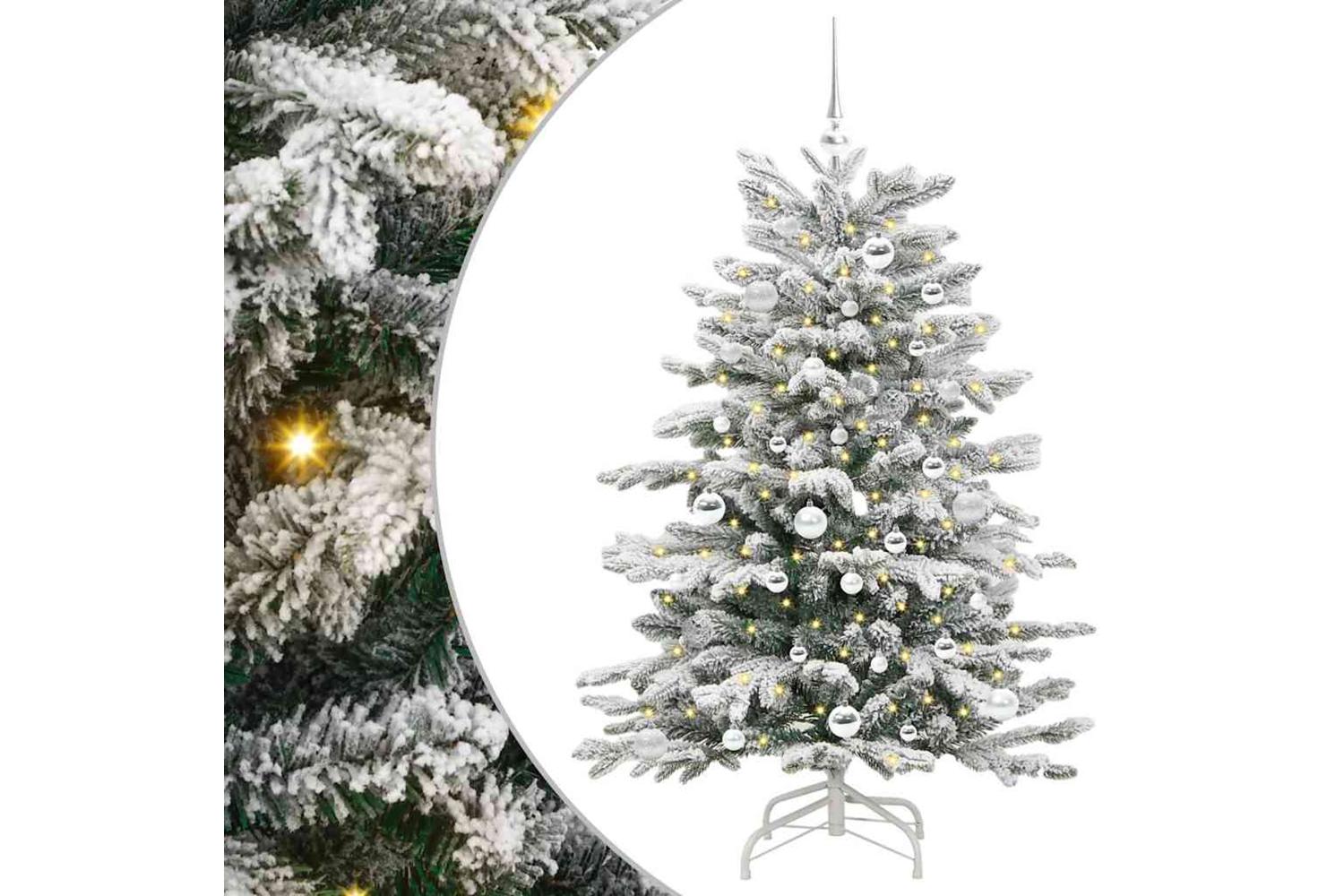 Vidaxl Artificial Hinged Christmas Tree White 150 Cm Pe And Pvc