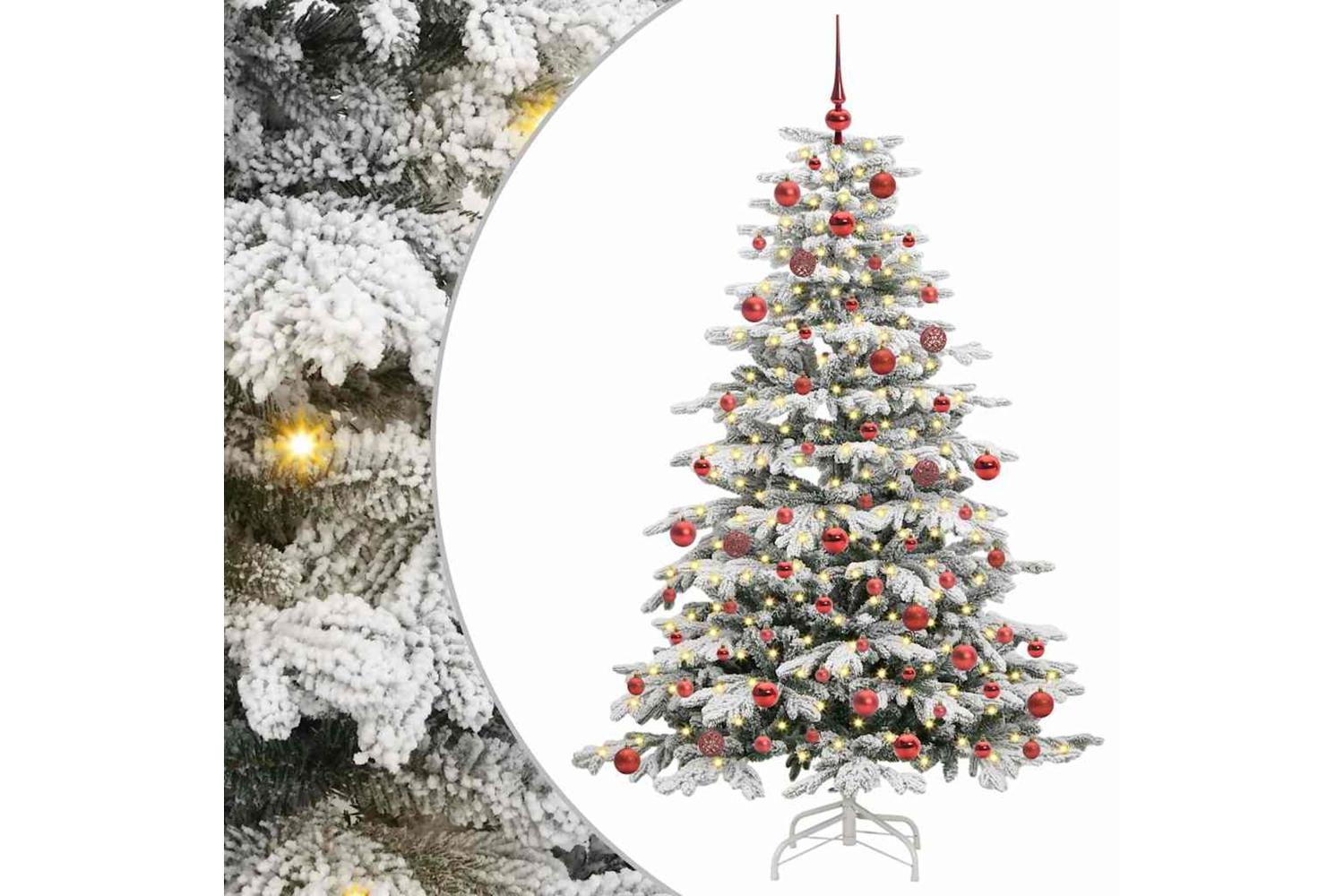Vidaxl Artificial Hinged Christmas Tree White 180 Cm Pe And Pvc