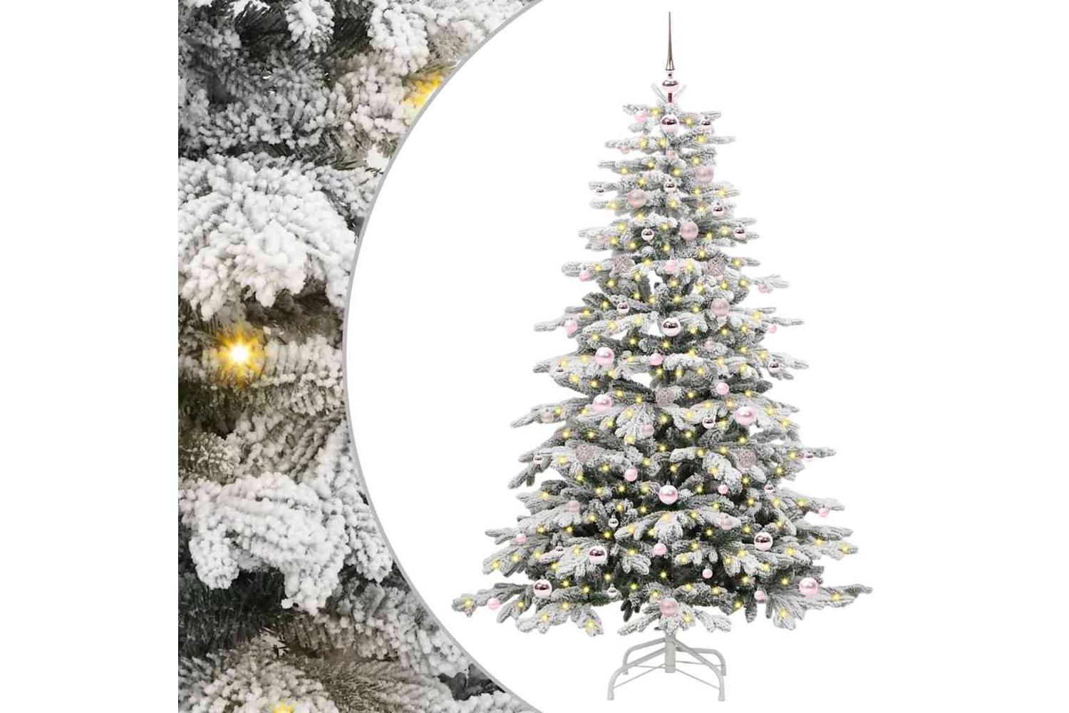 Vidaxl Artificial Hinged Christmas Tree White 180 Cm Pe And Pvc