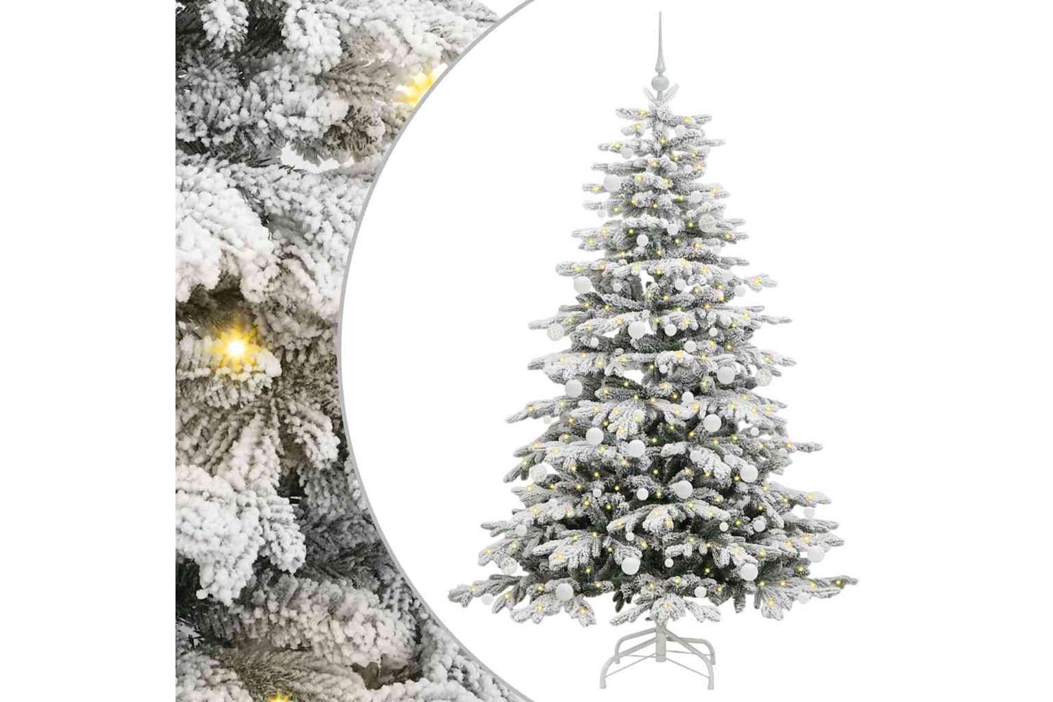 Vidaxl Artificial Hinged Christmas Tree White 180 Cm Pe And Pvc