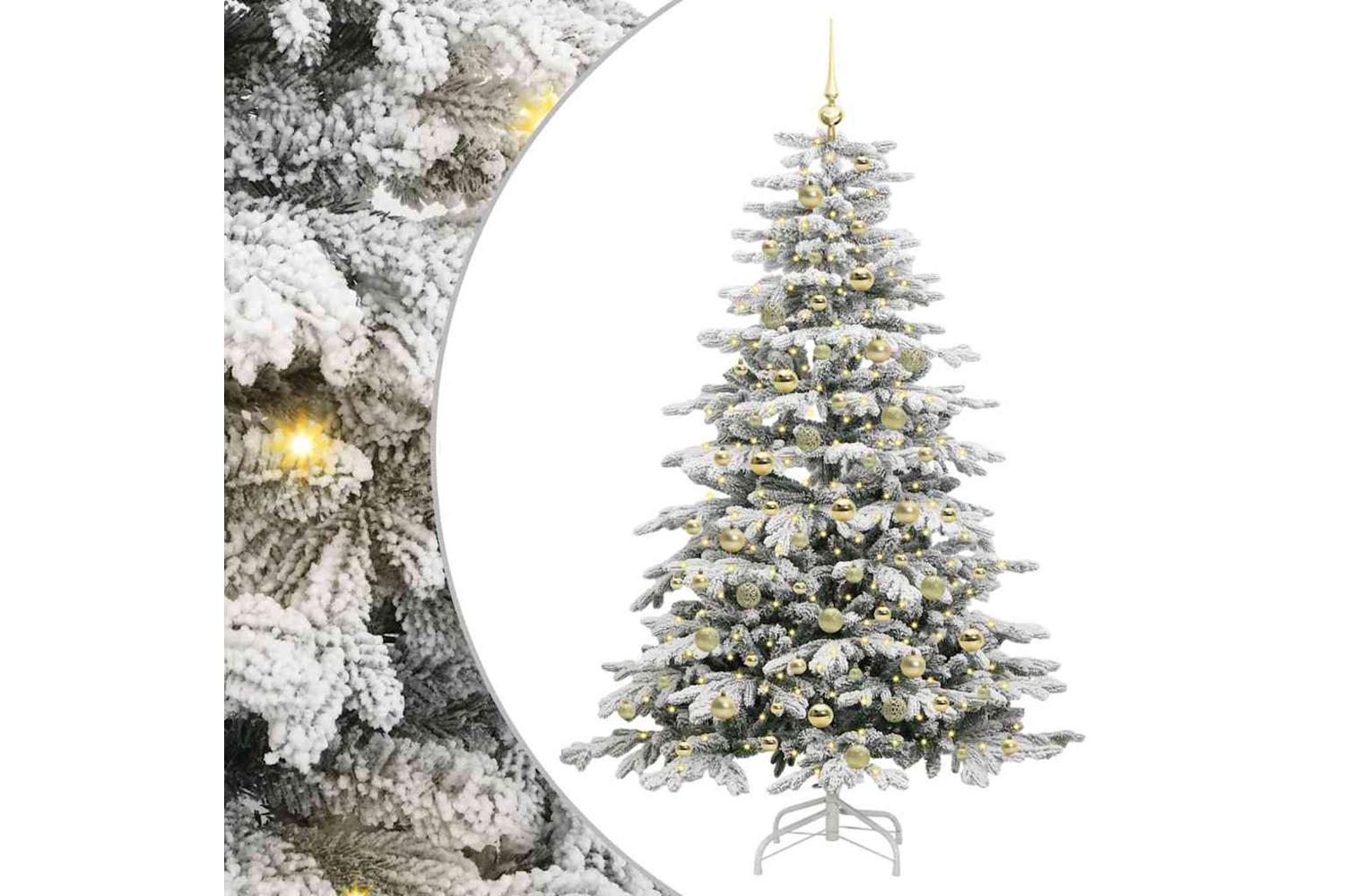 Vidaxl Artificial Hinged Christmas Tree White 180 Cm Pe And Pvc