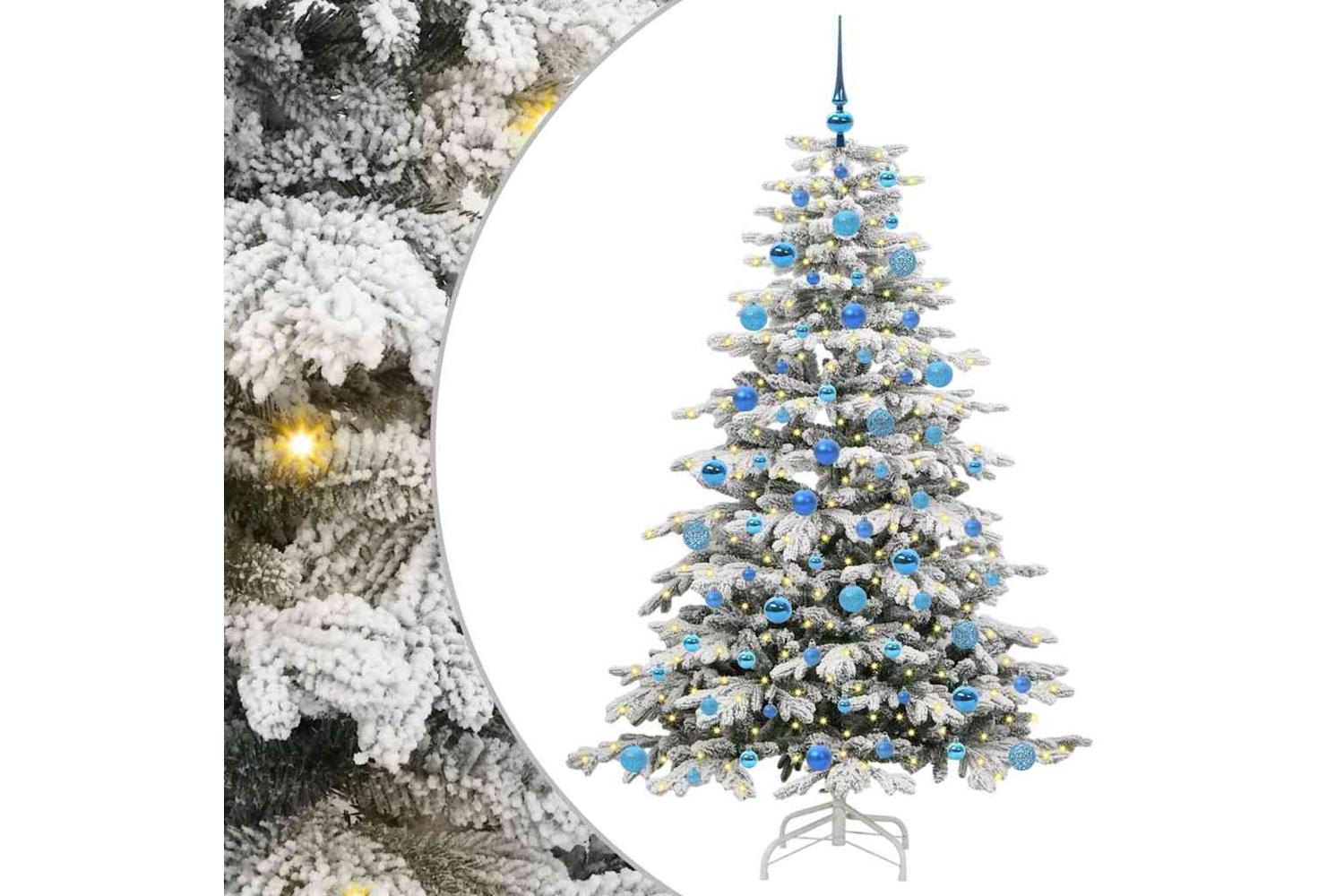 Vidaxl Artificial Hinged Christmas Tree White 180 Cm Pe And Pvc