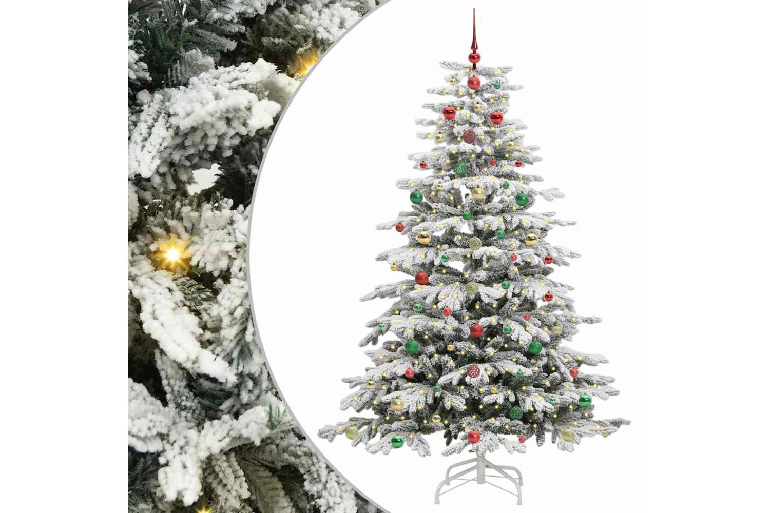 Vidaxl Artificial Hinged Christmas Tree White 180 Cm Pe And Pvc
