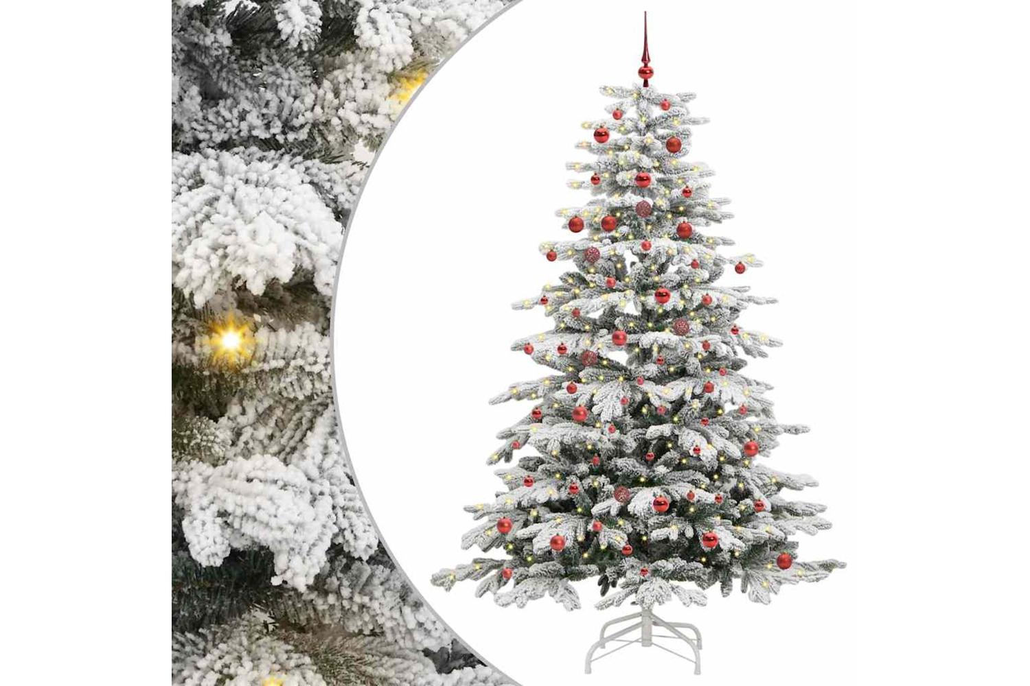 Vidaxl Artificial Hinged Christmas Tree White 210 Cm Pe And Pvc