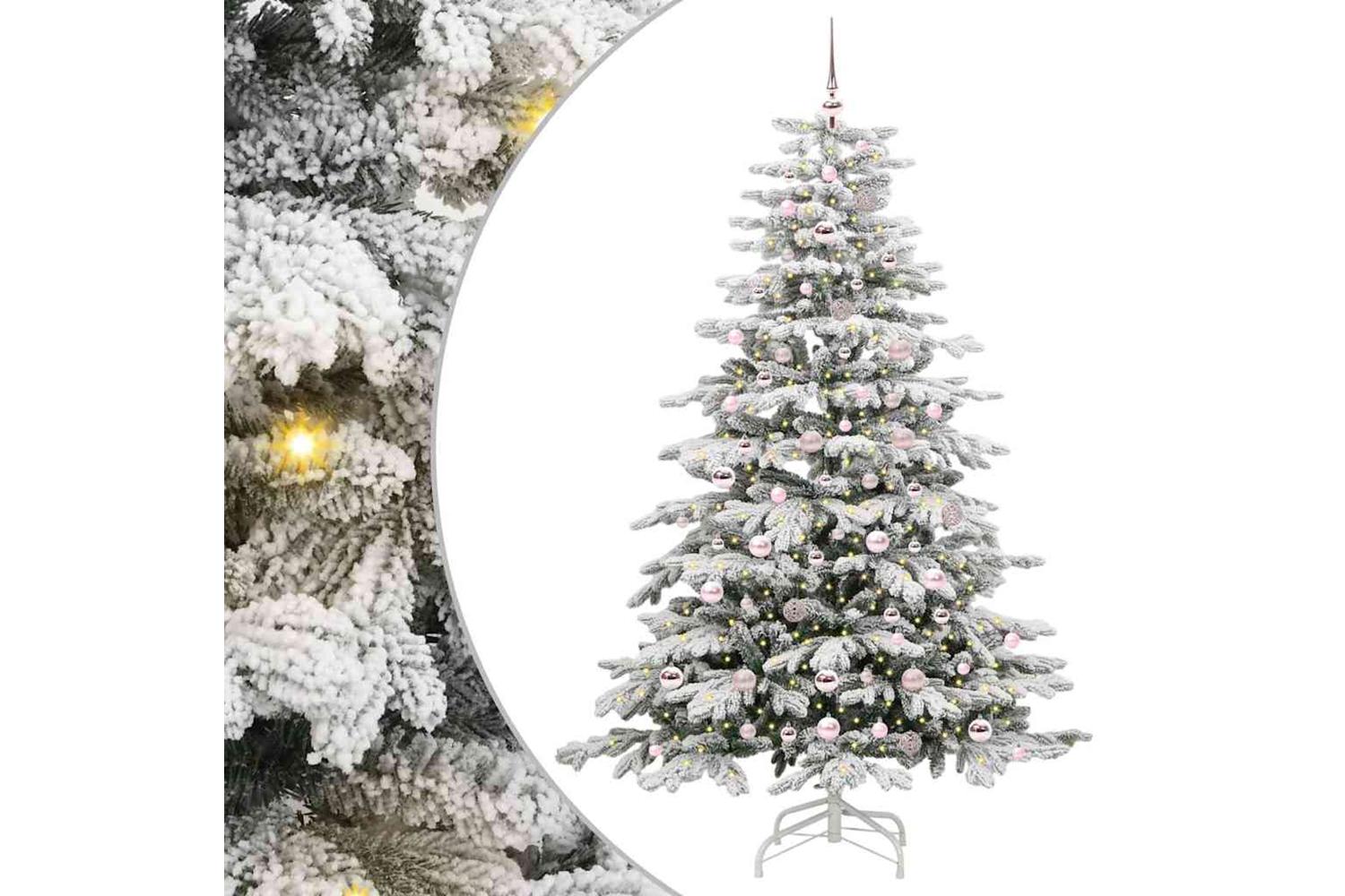 Vidaxl Artificial Hinged Christmas Tree White 210 Cm Pe And Pvc