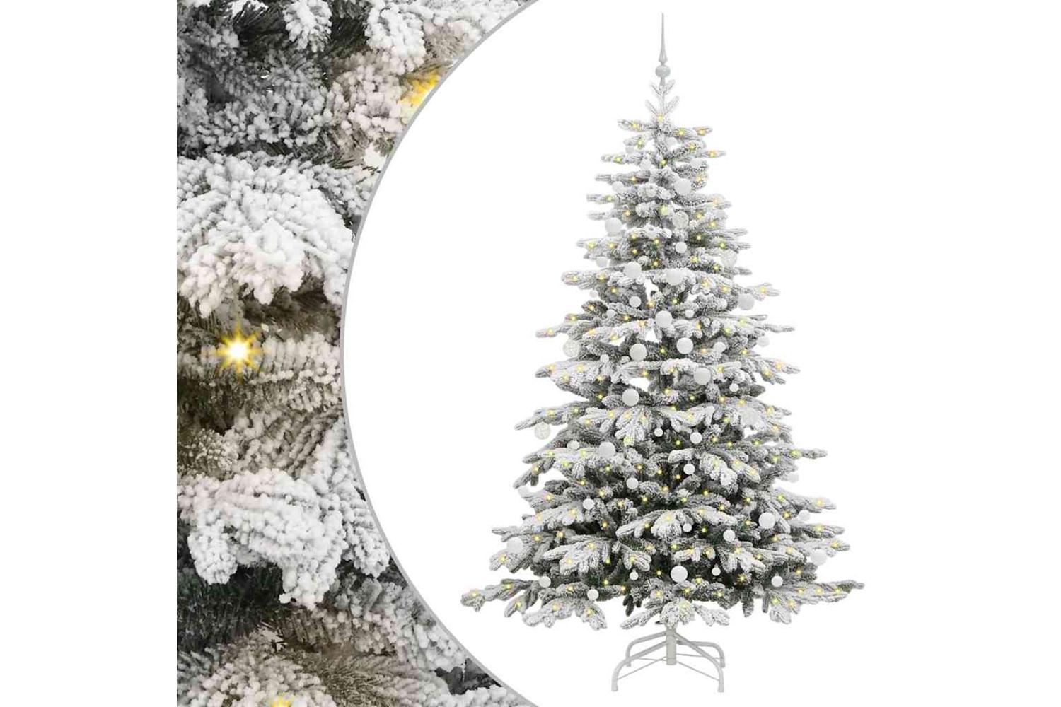 Vidaxl Artificial Hinged Christmas Tree White 210 Cm Pe And Pvc