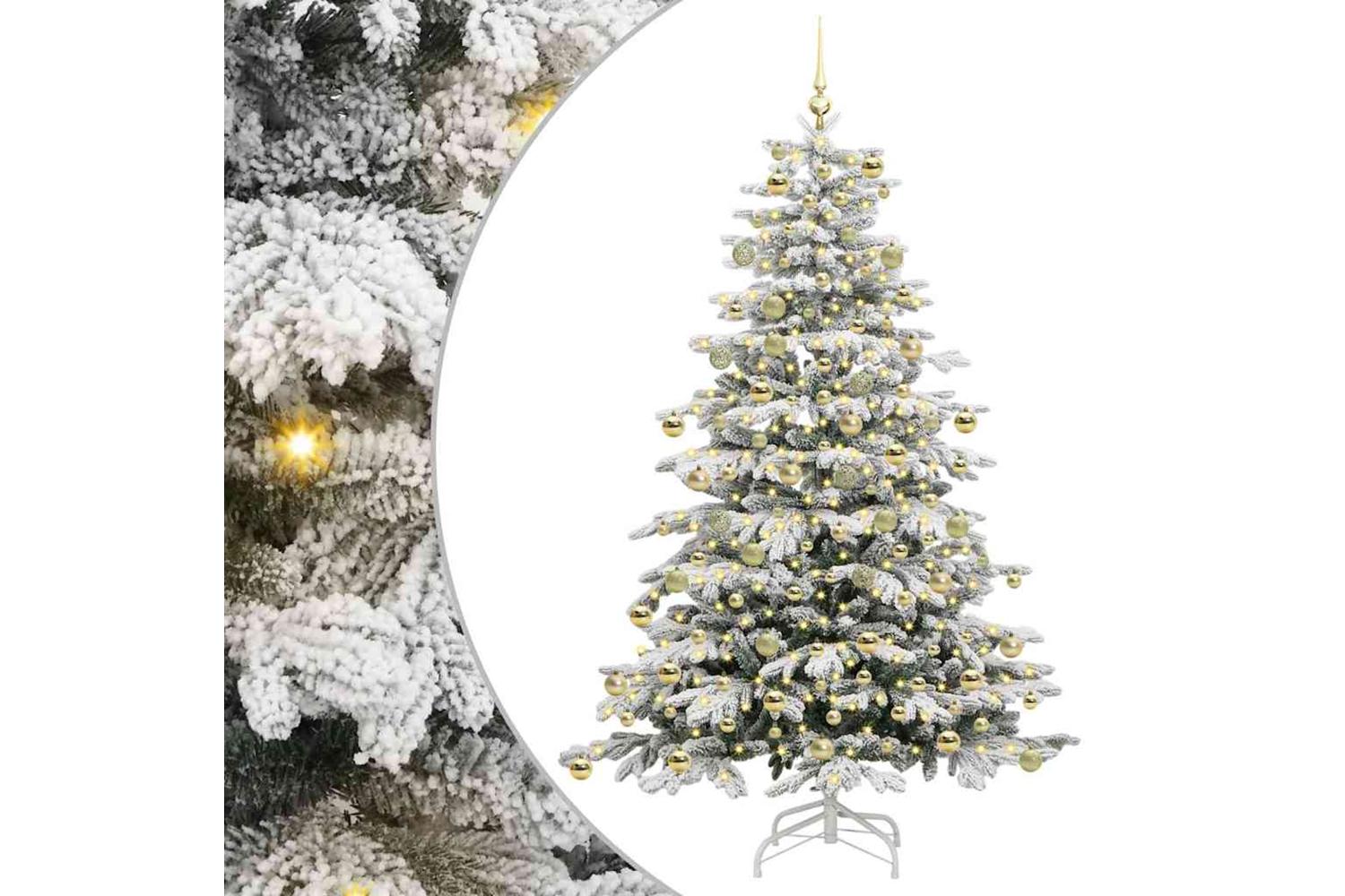 Vidaxl Artificial Hinged Christmas Tree White 210 Cm Pe And Pvc