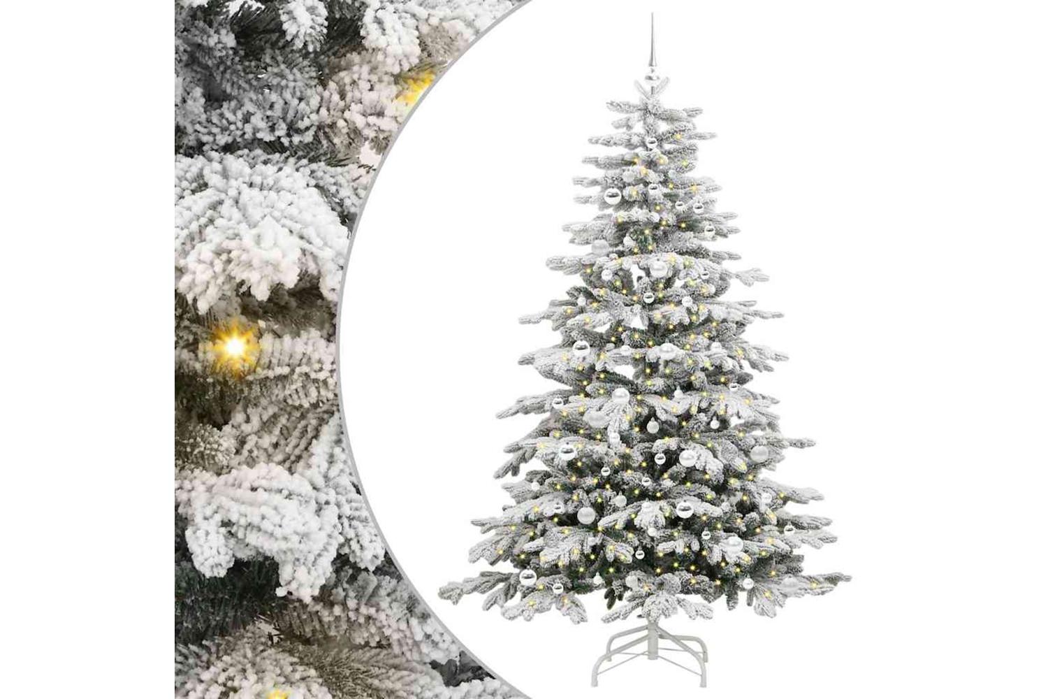 Vidaxl Artificial Hinged Christmas Tree White 210 Cm Pe And Pvc