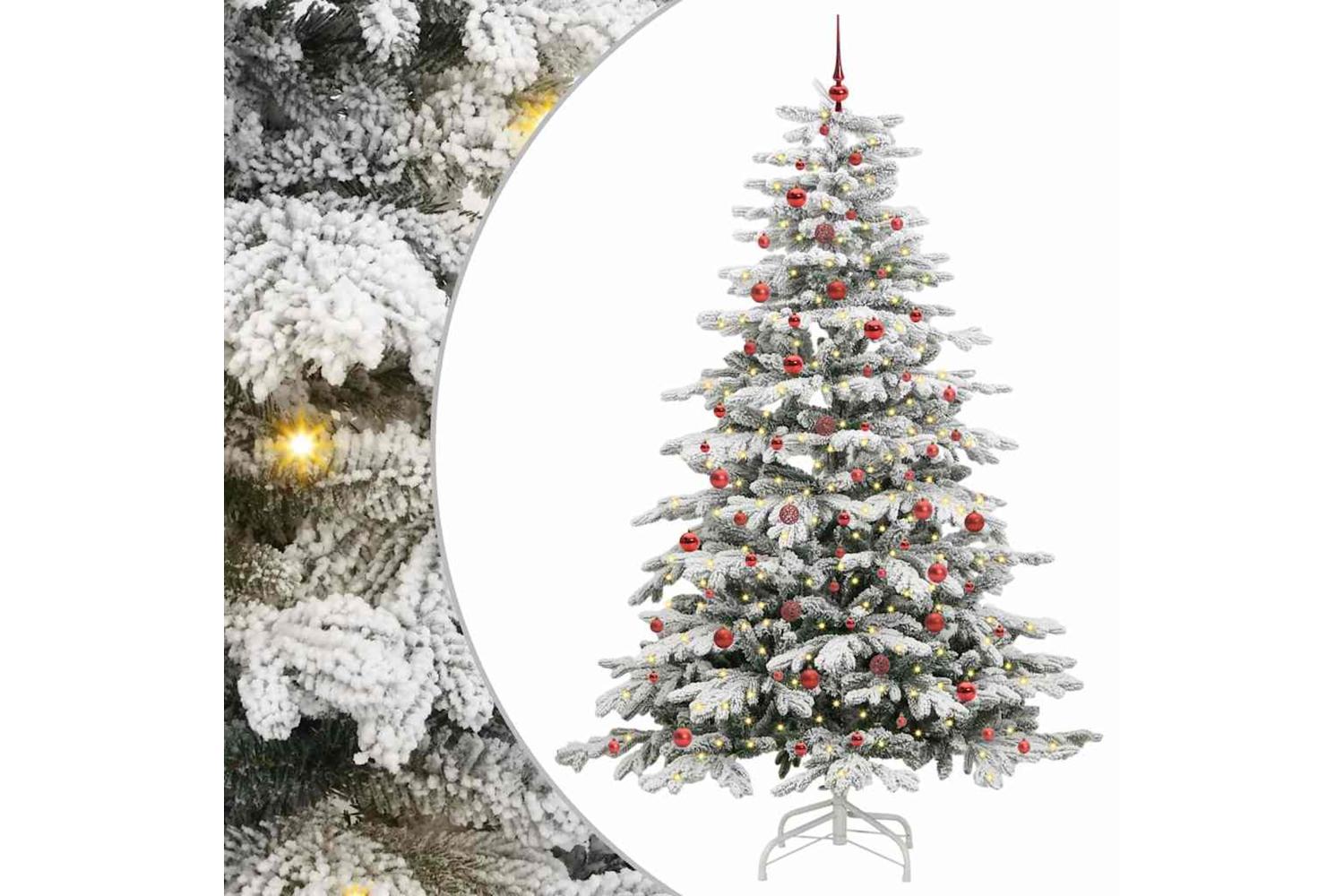 Vidaxl Artificial Hinged Christmas Tree White 240 Cm Pe And Pvc