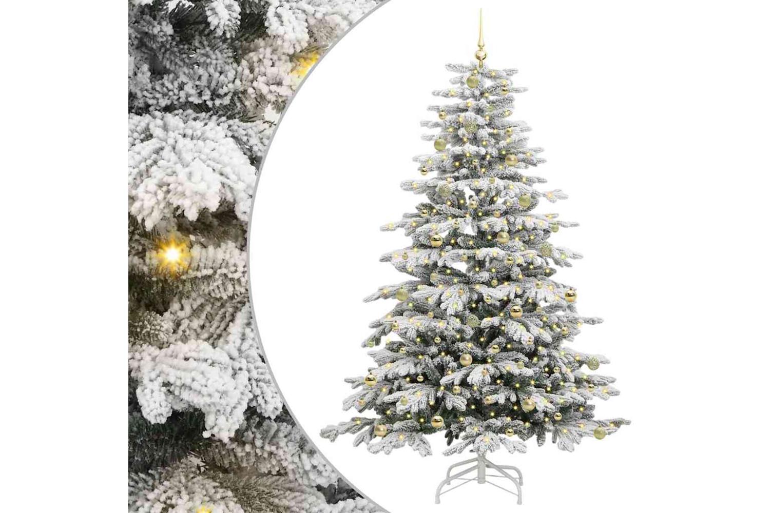 Vidaxl Artificial Hinged Christmas Tree White 240 Cm Pe And Pvc