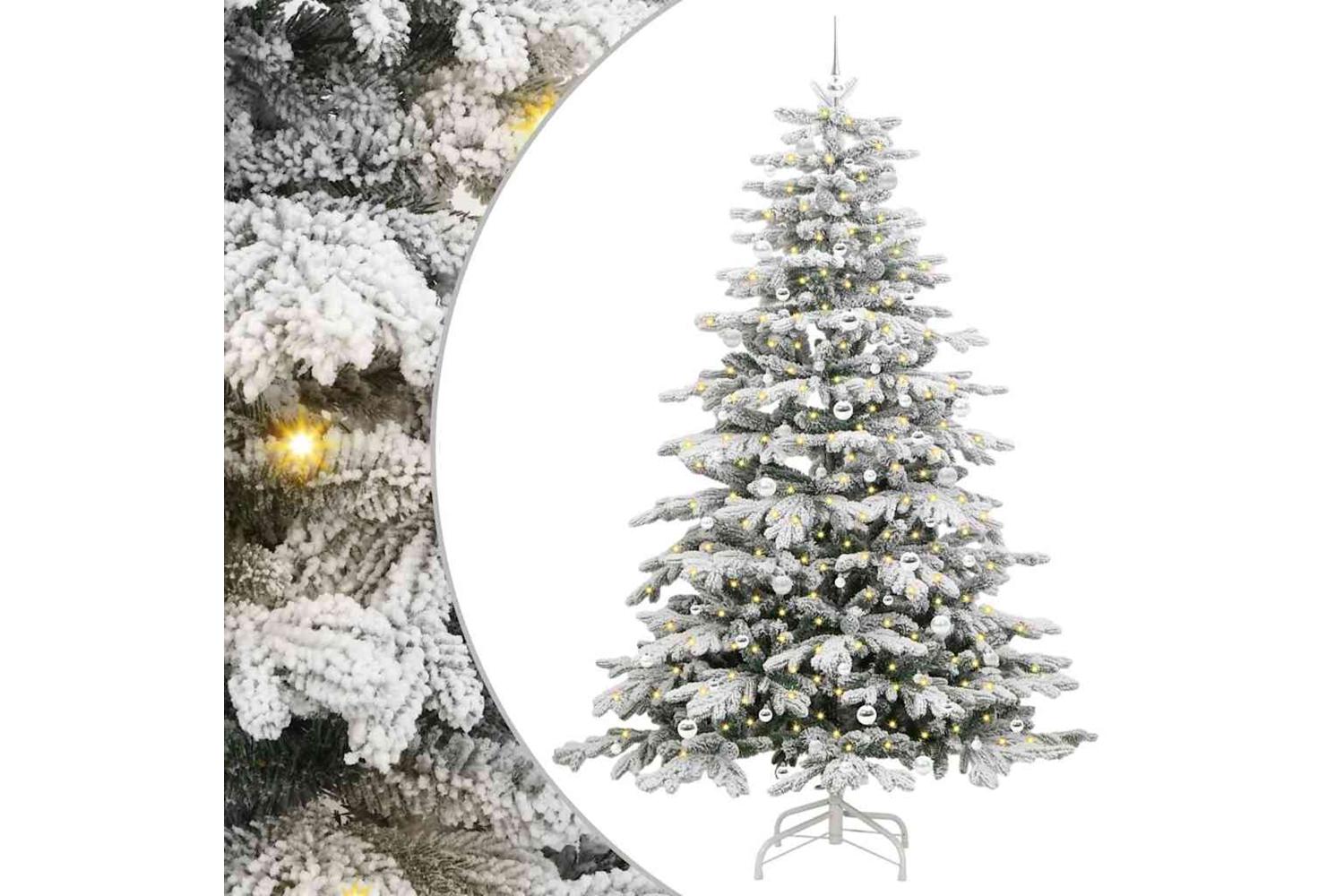 Vidaxl Artificial Hinged Christmas Tree White 240 Cm Pe And Pvc