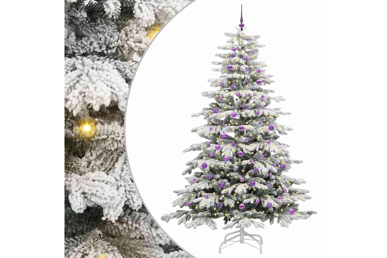Vidaxl Artificial Hinged Christmas Tree White 240 Cm Pe And Pvc