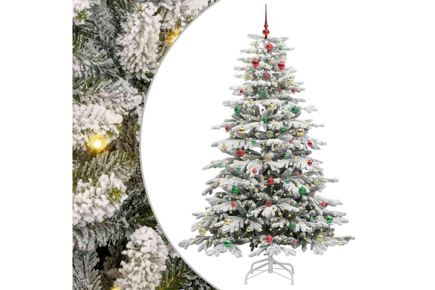Vidaxl Artificial Hinged Christmas Tree White 240 Cm Pe And Pvc
