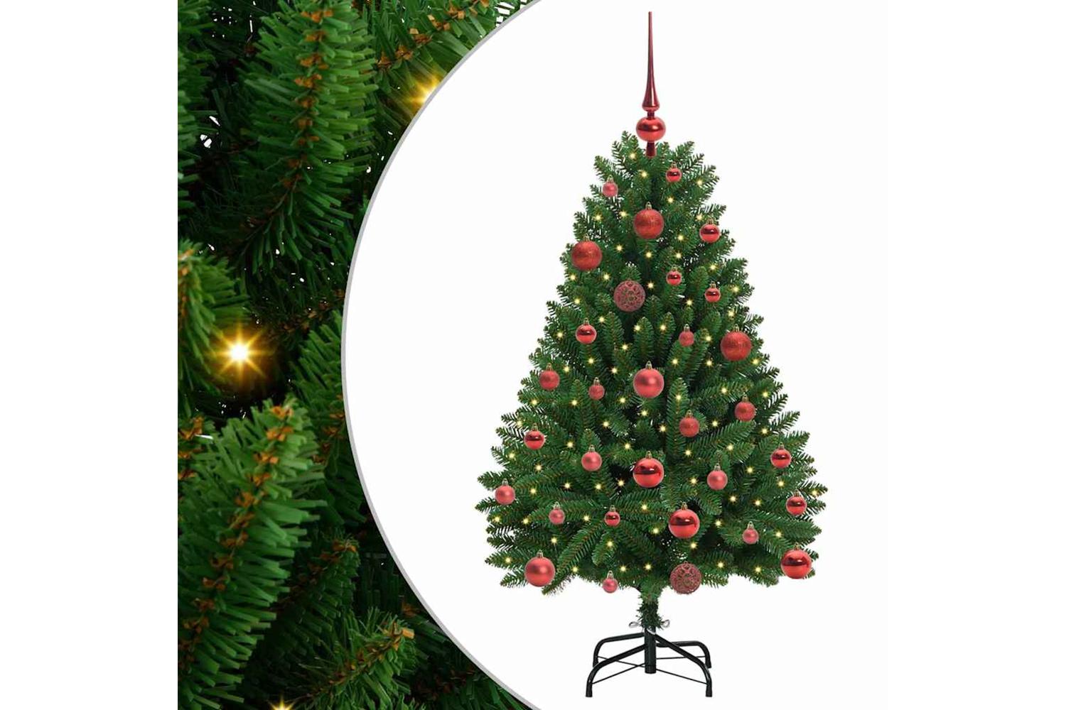 Vidaxl Artificial Christmas Tree With Stand Green 120 Cm Pvc And Metal