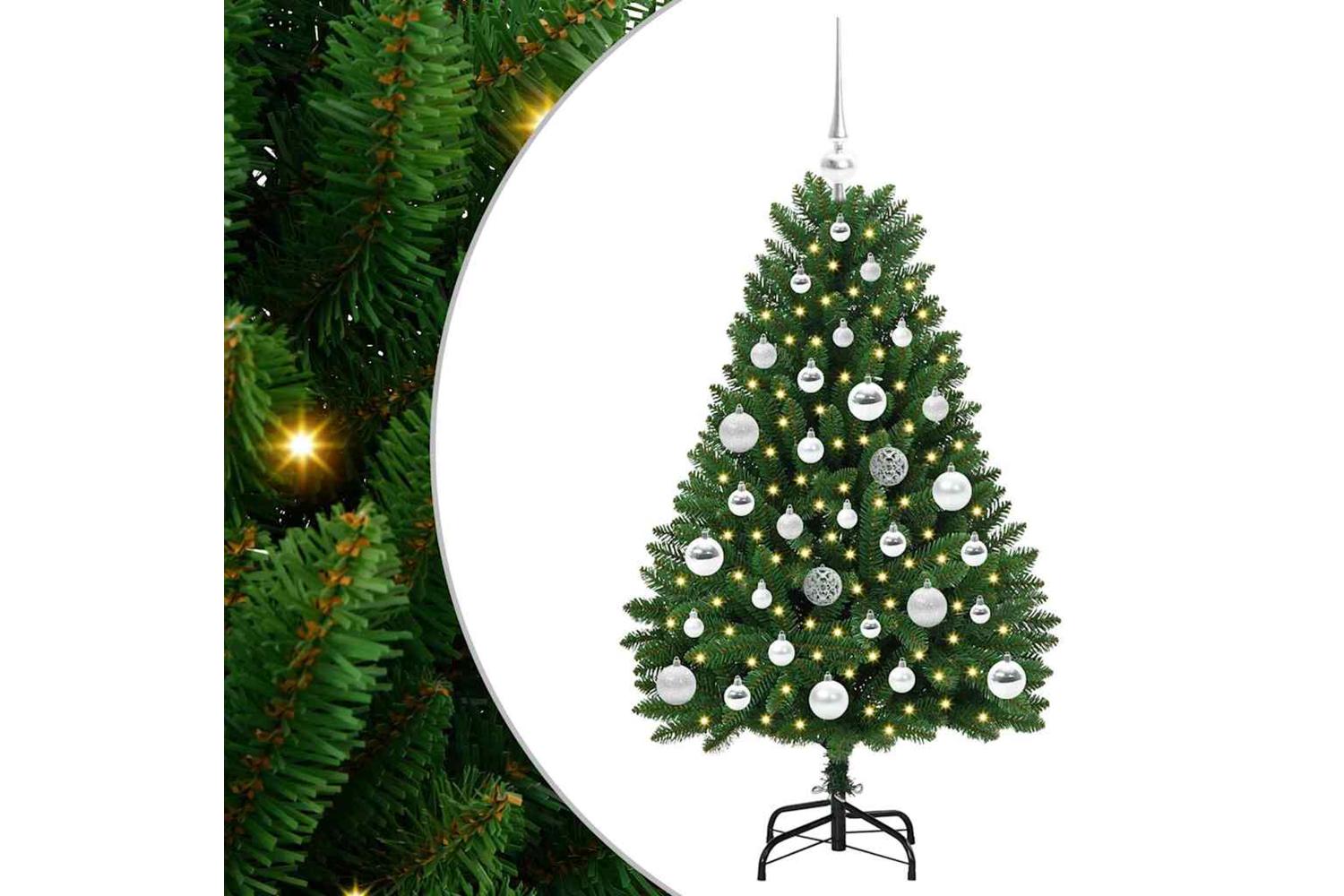 Vidaxl Artificial Christmas Tree With Stand Green 120 Cm Pvc And Metal