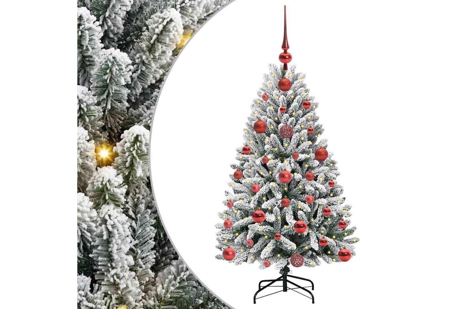 Vidaxl Artificial Christmas Tree Green And White 120 Cm Pvc And Metal