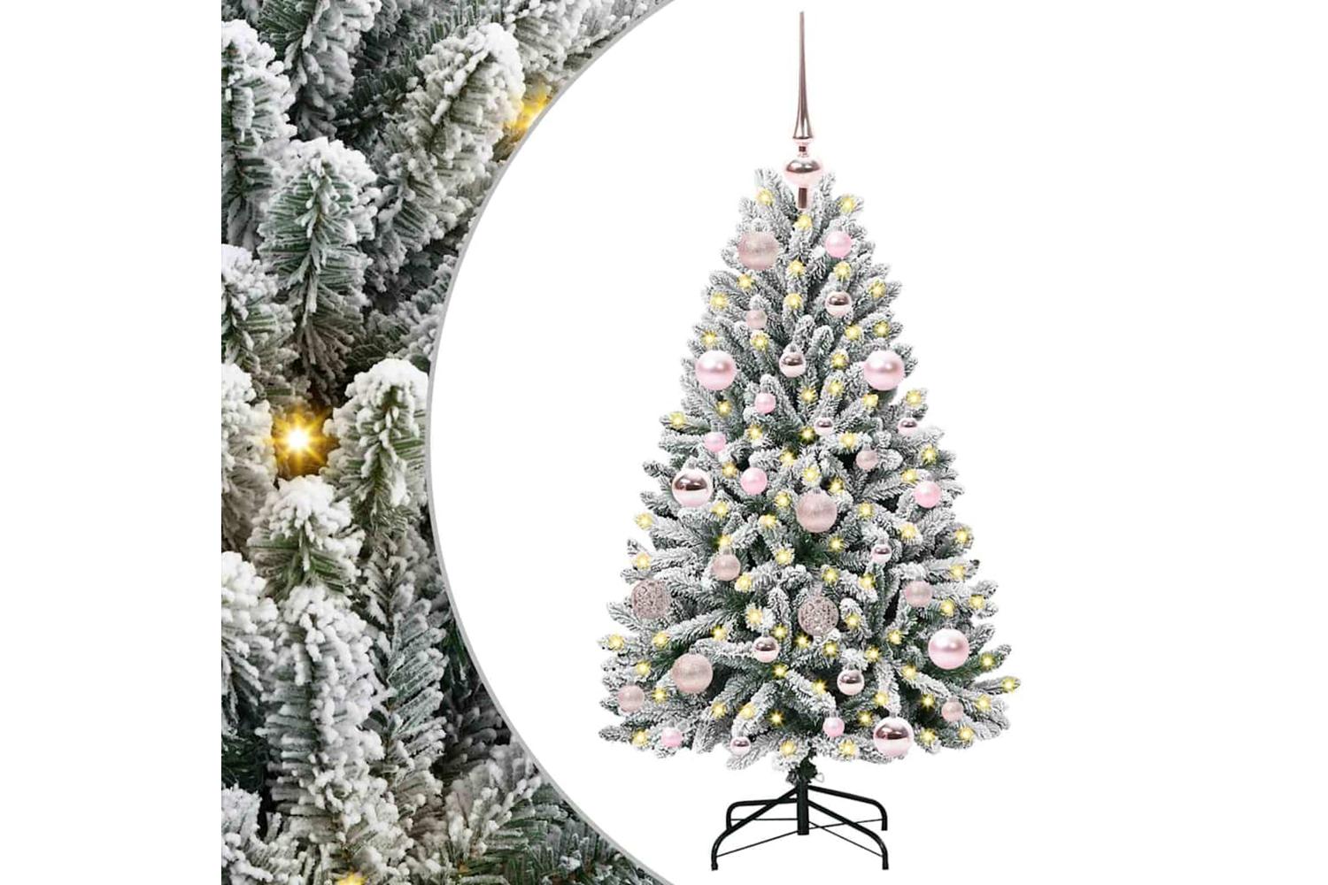Vidaxl Artificial Christmas Tree Green And White 120 Cm Pvc And Metal