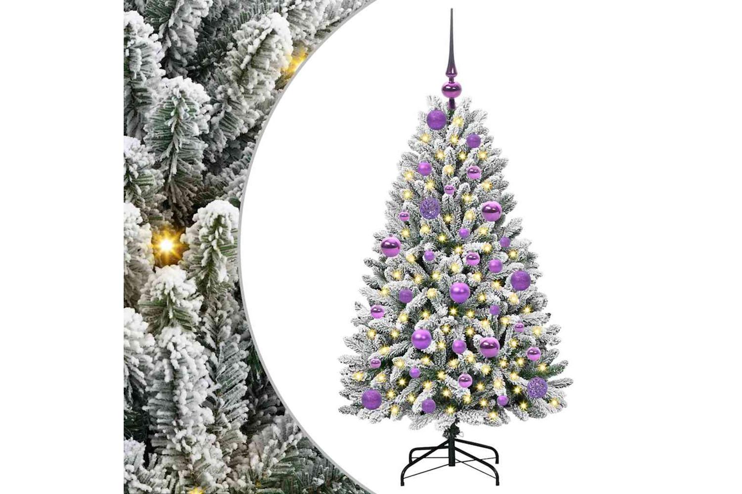 Vidaxl Artificial Christmas Tree Green And White 120 Cm Pvc And Metal