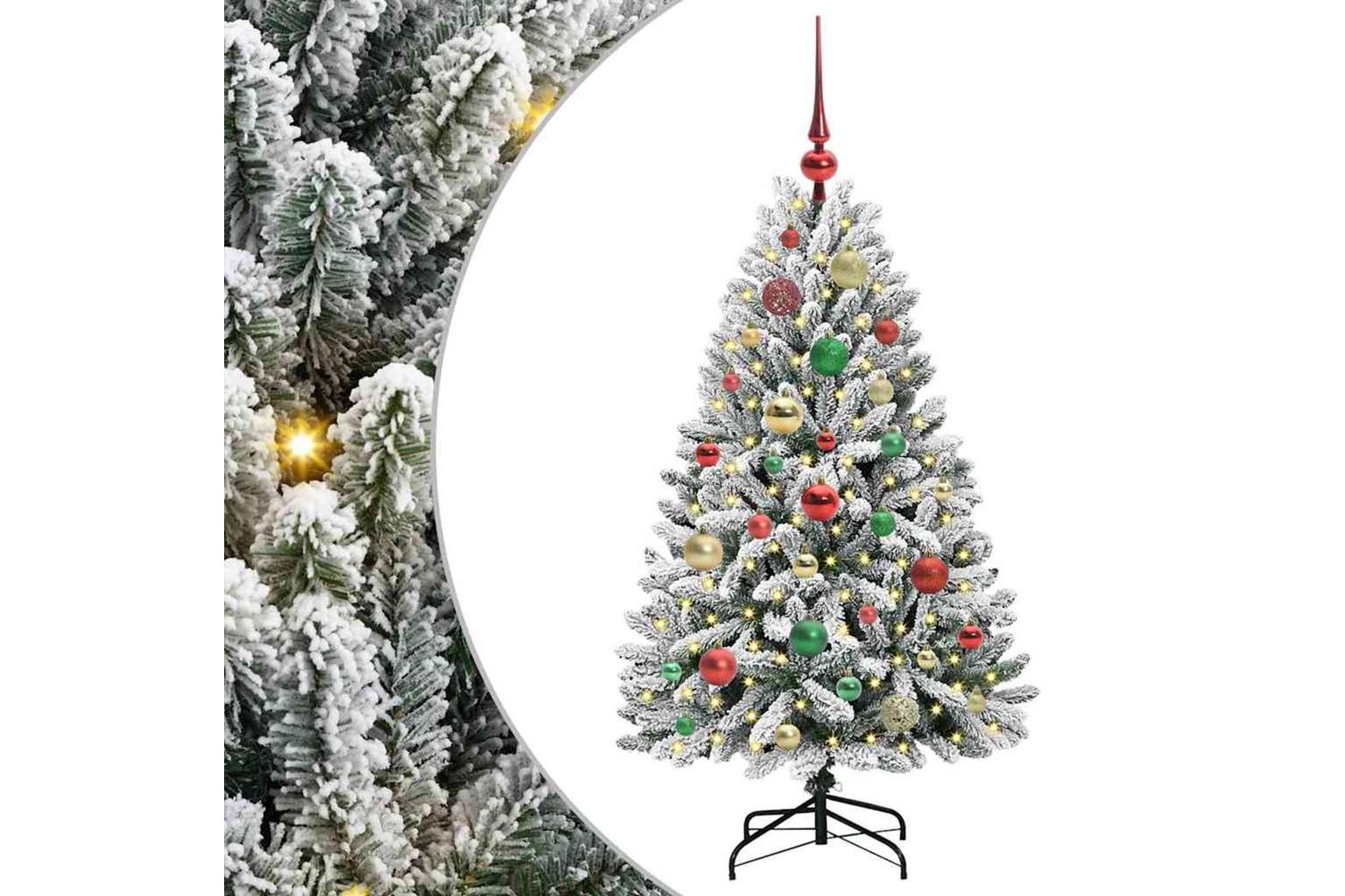 Vidaxl Artificial Christmas Tree Green And White 120 Cm Pvc And Metal