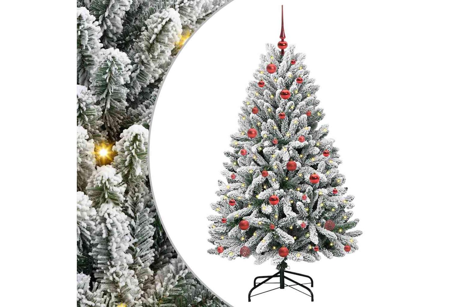 Vidaxl Artificial Christmas Tree Green And White 150 Cm Pvc And Metal