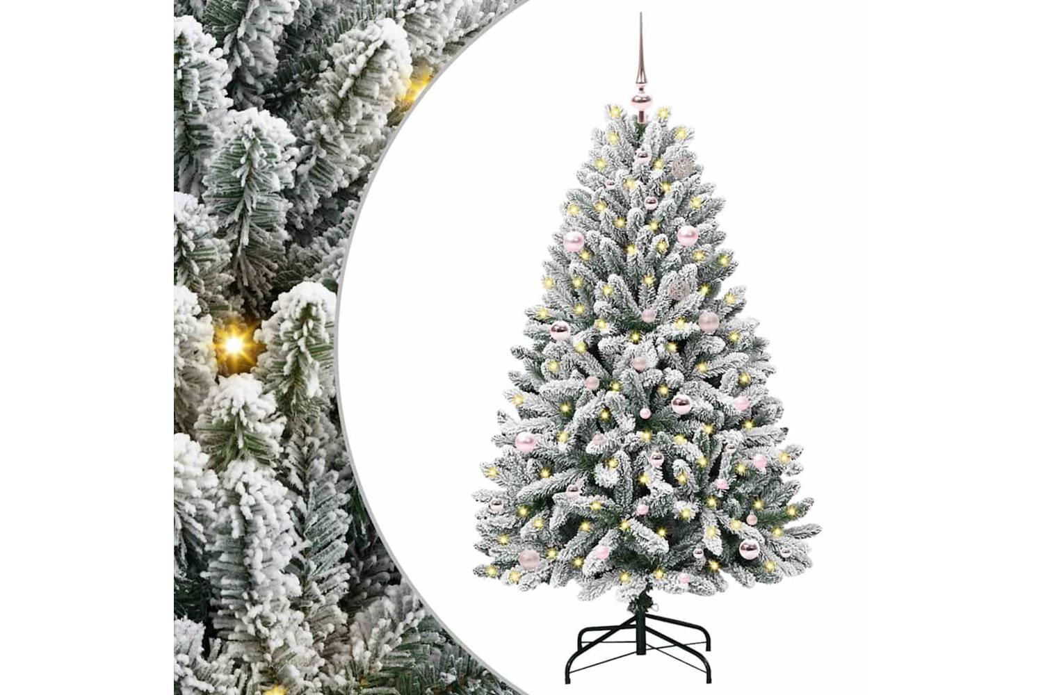 Vidaxl Artificial Christmas Tree Green And White 150 Cm Pvc And Metal