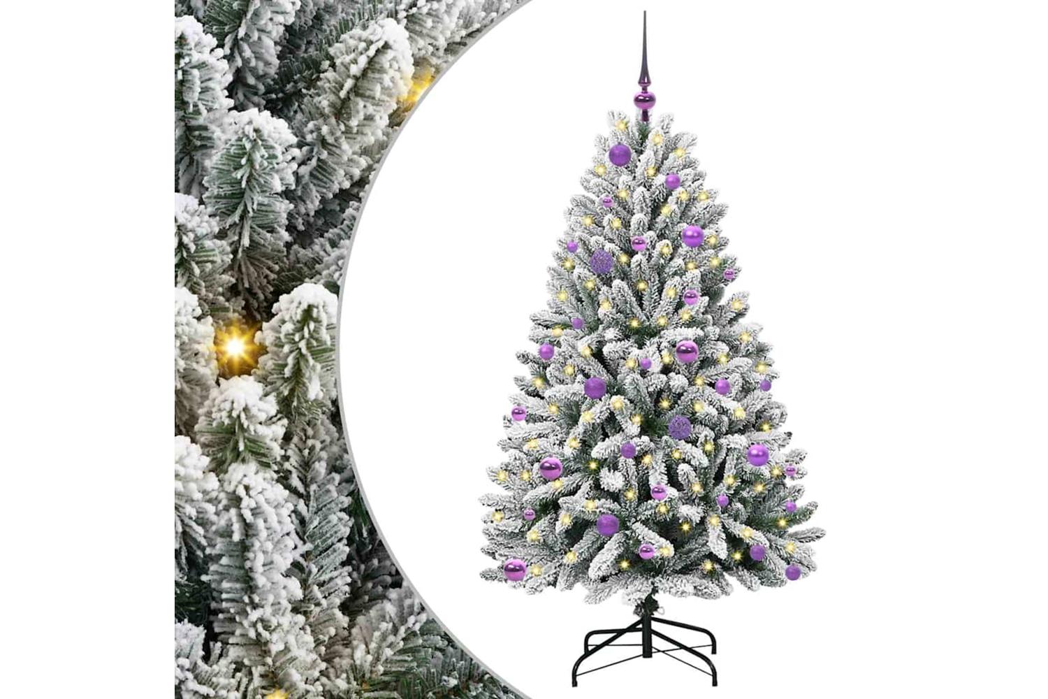 Vidaxl Artificial Christmas Tree Green And White 150 Cm Pvc And Metal