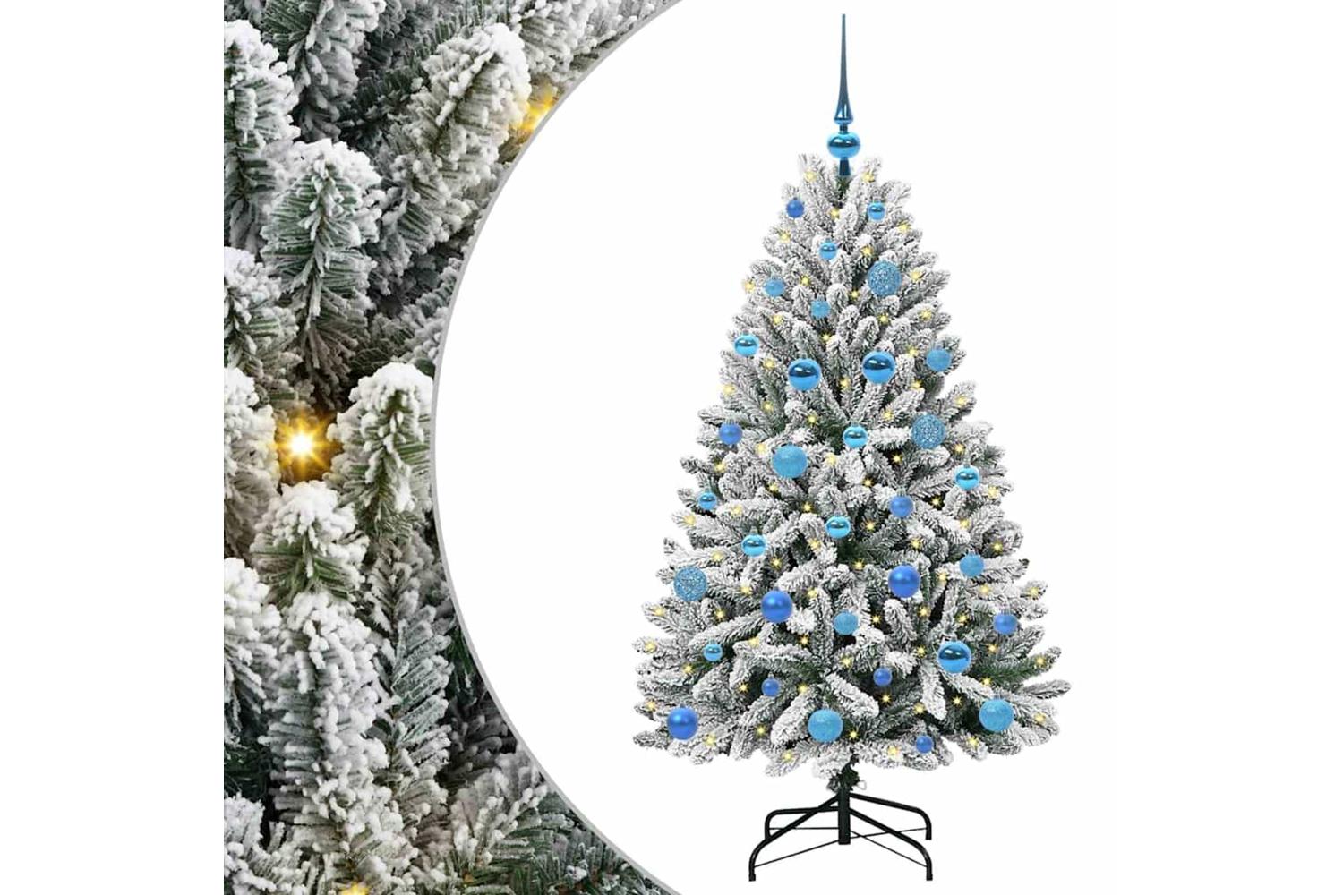 Vidaxl Artificial Christmas Tree Green And White 150 Cm Pvc And Metal