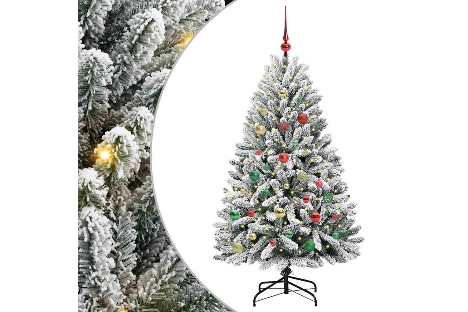 Vidaxl Artificial Christmas Tree Green And White 150 Cm Pvc And Metal